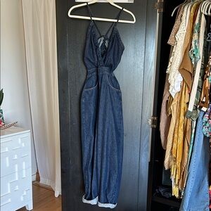 Etica Women's Deep Blue Denim Overalls